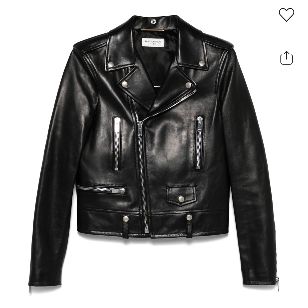 Saint Laurent Women's Black Leather Biker Jacket